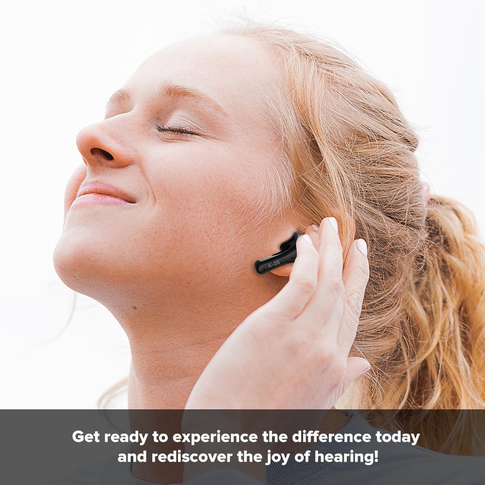 Coniler A28 Hearing Aids Rechargeable for Seniors, Crystal Clear Sound, Auto Bluetooth, Noise Cancelling, 16 Channel Digital Hearing Amplifier with Portable Charging Case