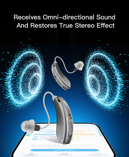 Coniler Rechargeable Bluetooth Hearing Aids, App-Controlled with Noise Cancelling, Tinnitus Masking, Multiple Sound Modes