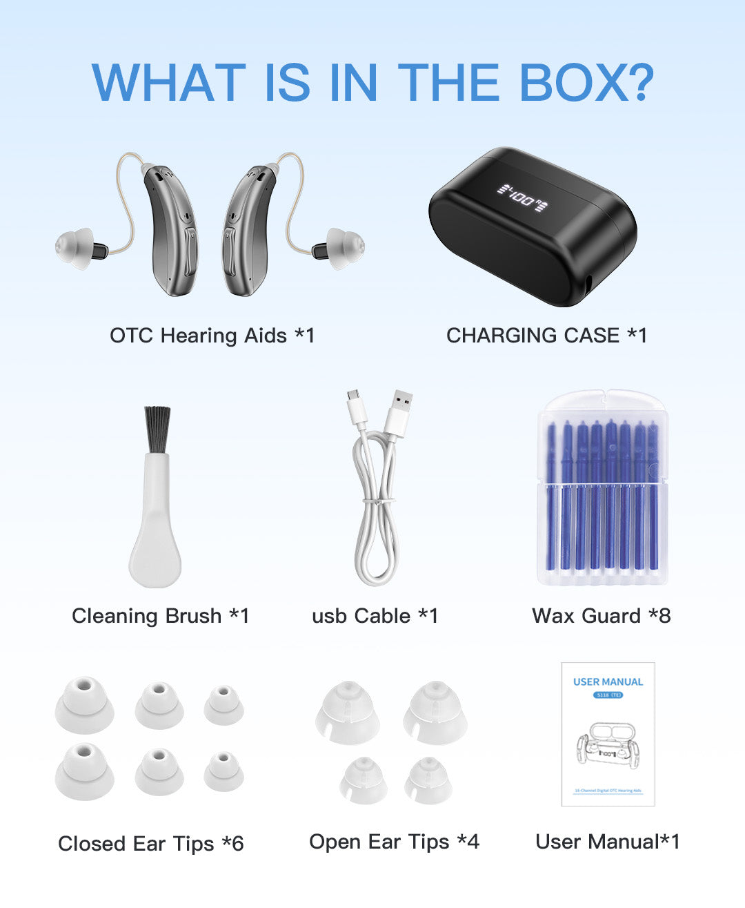 Coniler Rechargeable Bluetooth Hearing Aids, App-Controlled with Noise Cancelling, Tinnitus Masking, Multiple Sound Modes