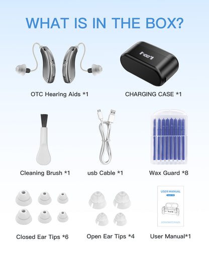 Coniler Rechargeable Bluetooth Hearing Aids, App-Controlled with Noise Cancelling, Tinnitus Masking, Multiple Sound Modes