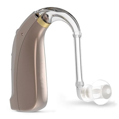 coniler Behind the Ear Hearing Aids 109K, 4 Channel Dual Noise Reduction, Waterproof & Sweat-Proof, Digital Hearing Amplifier Rechargeable, Easy Control for Senior, Compatible with Left & Right Ear