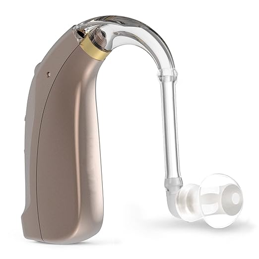 coniler Behind the Ear Hearing Aids 109K, 4 Channel Dual Noise Reduction, Waterproof & Sweat-Proof, Digital Hearing Amplifier Rechargeable, Easy Control for Senior, Compatible with Left & Right Ear