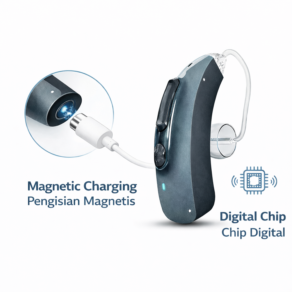 502B Smart In-Ear Hearing Aid with 32-Channel Processing & AI Noise Reduction