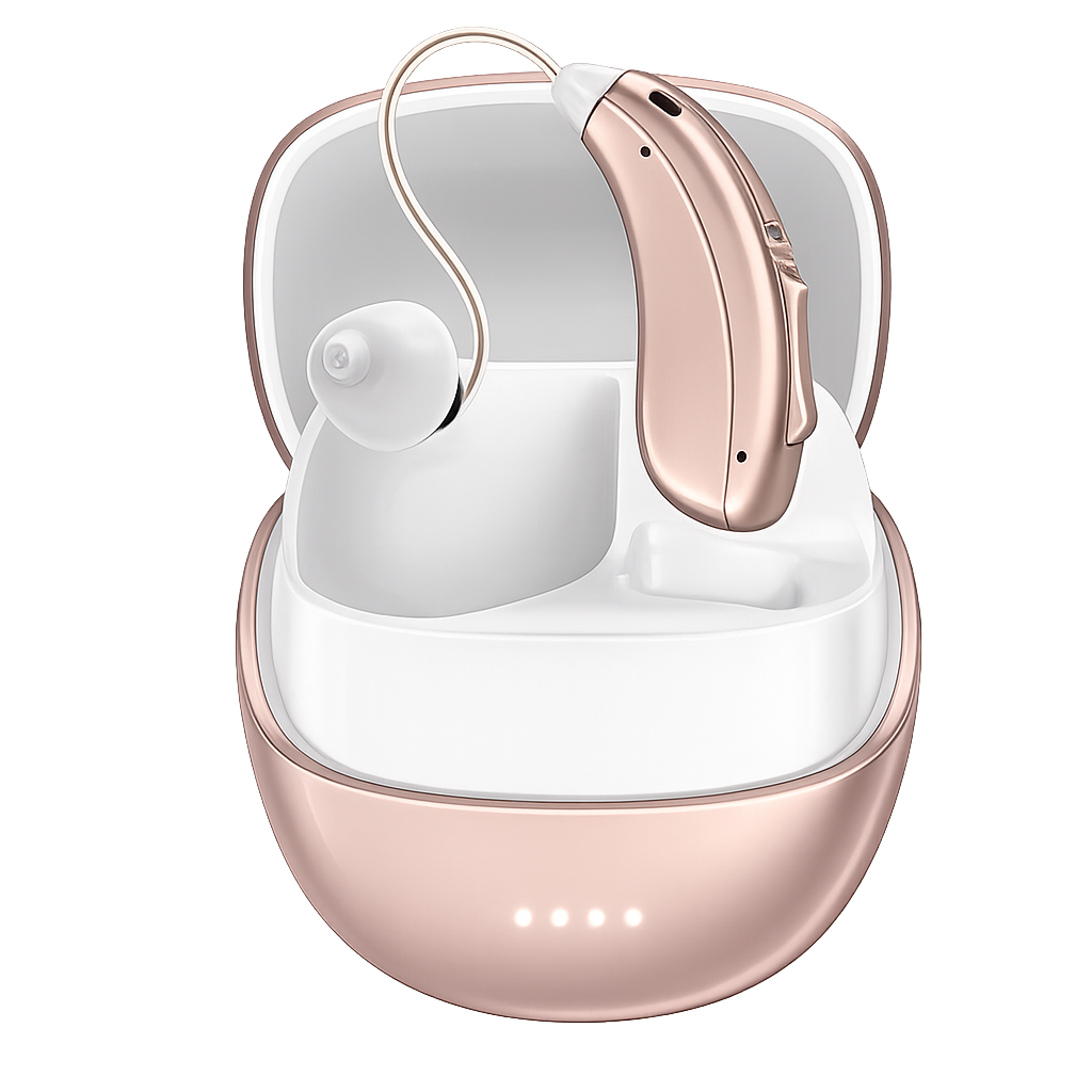 Coniler Rechargeable Bluetooth Hearing Aids, App-Controlled with Noise Cancelling, Tinnitus Masking, Multiple Sound Modes（single）