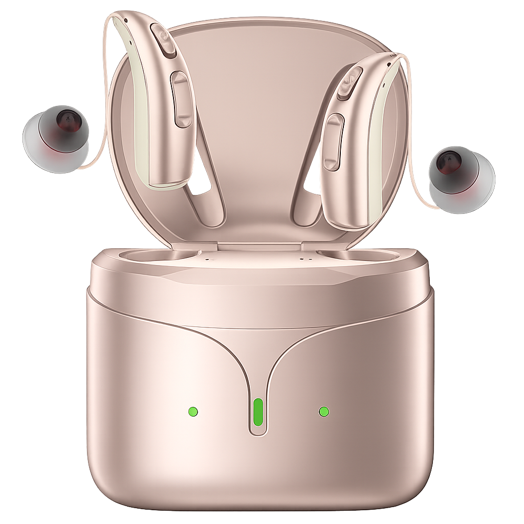 Coniler AI Rechargeable RIC OTC Hearing Aids – 64-Channel Processing, Smart App Self-Fitting & Noise Reduction