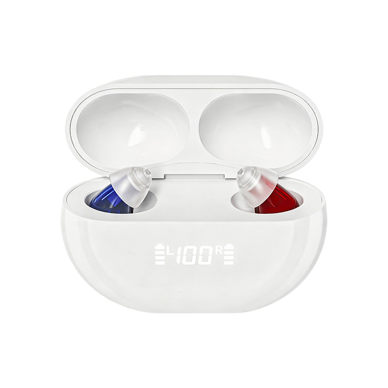 Coniler Invisible Rechargeable RIC Hearing Aids with Bluetooth App Self-Fitting, AI Noise Reduction & Tinnitus Masking