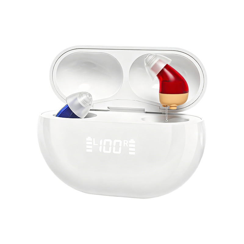 Coniler Invisible Rechargeable RIC Hearing Aids with Bluetooth App Self-Fitting, AI Noise Reduction & Tinnitus Masking
