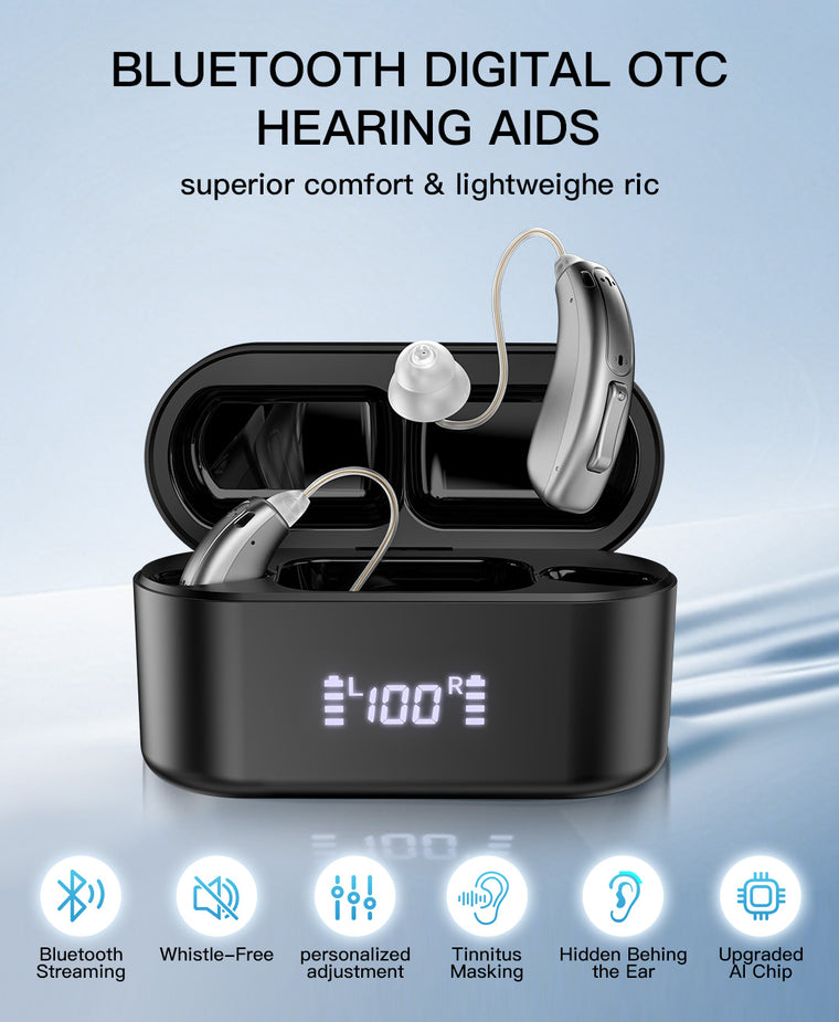 Coniler Rechargeable Bluetooth Hearing Aids with App Control & Multiple Sound Modes