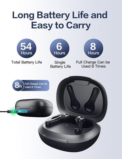Coniler A28 Hearing Aids Rechargeable for Seniors, Crystal Clear Sound, Auto Bluetooth, Noise Cancelling, 16 Channel Digital Hearing Amplifier with Portable Charging Case