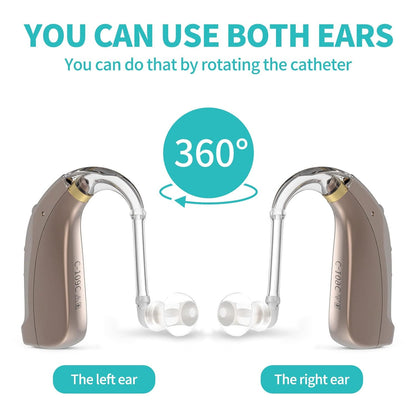 coniler Behind the Ear Hearing Aids 109K, 4 Channel Dual Noise Reduction, Waterproof & Sweat-Proof, Digital Hearing Amplifier Rechargeable, Easy Control for Senior, Compatible with Left & Right Ear