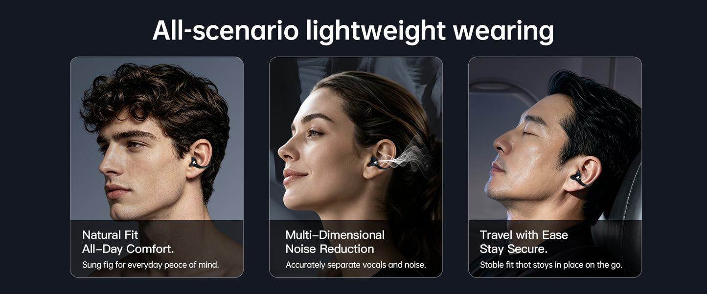 Coniler Rechargeable Open-Ear Clip-On OTC Hearing Aids for Adults